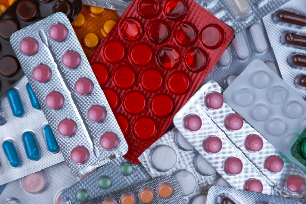 Pile of medications of different shapes and colors